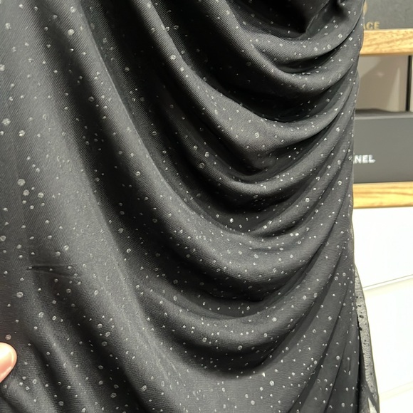 Connected appeal black dress 1 shoulder size  12  little shimmer Good Condition - Picture 4 of 10